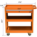 3 Tier Utility Rolling Tool Cart (Orange)